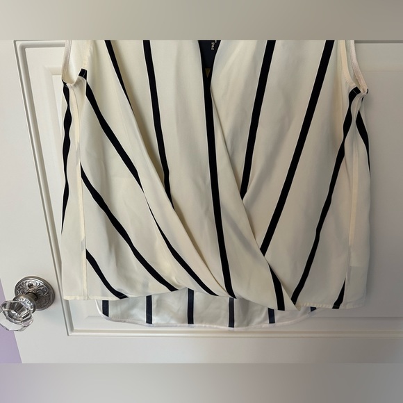 Rag & Bone Beige Stripe Sleeveless Victor Blouse NWT - Picture 2 of 8